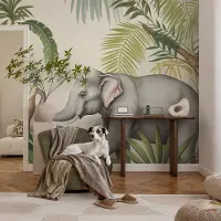Coloray Vliesbehang - Groente Snellijm Behang - 250x250 cm - Exotische Scène Muurschildering - Gang behang Dieren - Fotobehang Vlies - Slaapkamer behang