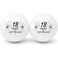 Wilson Golfballen 18 Jaar - Verjaardag Golf Cadeau - 2 stuks - Golfbal met Opdruk