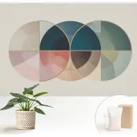 Wallfluent Fotobehang - Marine Vliesbehang - 152x104 cm - Geometrische Elegantie Muurschildering - Slaapkamer behang Abstractie - Fotobehang Vlies - Slaapkamer behang