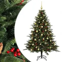 vidaXL - Kunstkerstboom - met - kerstbal - 120 - cm - 150 - LED's - Warmwit