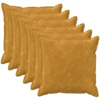 vidaXL Kussensloop 6 st HOUTEN Geel 70 x 70 cm Microfiber Fleece