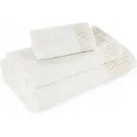 Eurofirany Margo Handdoek Wit 50x90cm - 100% Katoen, 500 GSM