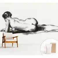Wallfluent Fotobehang - Wit Vliesbehang - 312x219 cm - Een Subtiele Daad Fotobehang Vlies - Hal behang Deel - Muurschildering - Hal behang
