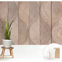 Wallfluent Fotobehang - Bruin Vliesbehang - 208x146 cm - Golven Van Hout Muurschildering - Slaapkamer behang Texturen - Fotobehang Vlies - Slaapkamer behang