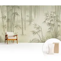 Wallfluent Fotobehang - Groente Vliesbehang - 416x254 cm - Vreedzaam Landschap Muurschildering - Gang behang Bloemen En Planten - Fotobehang Vlies - Slaapkamer behang