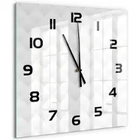 Tulup Wandklok - Abstracte achtergrond Wandklok Glas Decoratie - 60x60 cm - Wit Gekleurde Glazen Klok - Zwarte handen - Vierkante Klok - Klok Glas Met Opdruk - Moderne Wandklok Glas