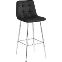 Leobert ARCETO Barkruk – Zwart Velvet – Metalen Onderstel – Modern Design – Voor Keukeneiland, Bar en Keuken