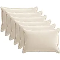 vidaXL Kussensloop 6 st HOUTEN Crèmekleurig 50 x 80 cm Chenille Stof
