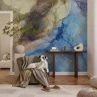 Coloray Vliesbehang - Bruin Snellijm Behang - 416x254 cm - Kleurrijk Abstract Muurschildering - Slaapkamer behang Deel - Fotobehang Vlies - Slaapkamer behang