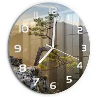 Tulup Wandklok - Sokolica Pieniny Klok Glas Met Opdruk - fi30 cm - Groente Moderne Wandklok Glas - Witte handen - Ronde Klok - Decoratieve Glazen Klok - Glazen Wandklok Design