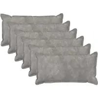 vidaXL Kussensloop 6 st HOUTEN Lichtgrijs 40 x 80 cm Microfiber Fleece