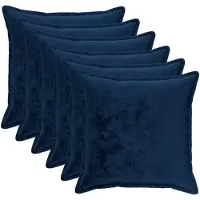 vidaXL Kussensloop 6 st HOUTEN Marineblauw 80 x 80 cm Flanel