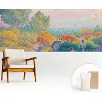 Wallfluent Fotobehang - Blauw Vliesbehang - 250x104 cm - Kustlandschap Muurschildering - Gang behang Landschappen - Fotobehang Vlies - Gang behang