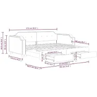 vidaXL Dagbed met uittrekbare lade, lichtgrijs, 100x190 cm, met stoffen bekleding