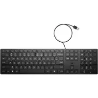 HP Kabeltoetsenbord Desktop 320K, Volledige grootte (100%), Kabel, USB, Membraantoetsen, Zwart