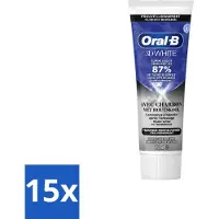 Oral-B 15 x - 3D White Houtskool - Tandpasta - Whitening & Diepreinigend - 75 ml - Voordeelverpakking - 15 stuks