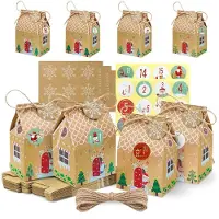 Dripio Adventskalender met 24 vakken om te versieren en te vullen, bruin