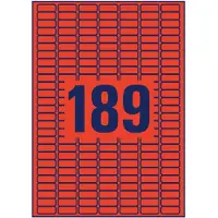 Avery Zweckform L6036-20 verwijderbare etiketten A4 25,4 x 10 mm rood (3.780 etiketten)
