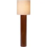 Atmooz Flores XL staande lamp – Bruin – Ø38x135 cm – Teak hout – Linnen kap – E27