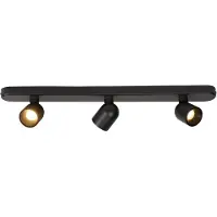 Atmooz Nox 3 inbouwspots – 57 x 5 x H 3 cm – Zwart – Metaal – Geïntegreerde LED – Dimbaar via wandschakelaar – Drie verstelbare spots