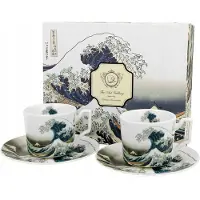 Duo Porseleinen Espressokopjes met Schotels (2 stuks, 110 ml)