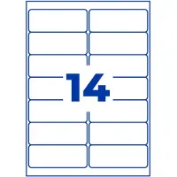 Avery Zweckform AVERY Verzendetiketten voor inkjet J8163-25 Permanent klevend A4 Wit 99,1 x 38,1 mm 25 Vellen à 14 Etiketten
