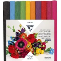 Clairefontaine Claire Fontaine - Florist Crepe Paper, 10 rolls 25x100cm - Bright assortment