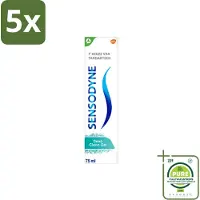 Sensodyne 5 x – Tandpasta – Deep Clean Gel – 75 ml - Grootverpakking - Vaatwasstrips - Gevoelige Tanden - Tandgevoeligheid - Tandpasta - Reiniging - Fluoride