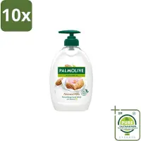 Palmolive 10 x - Handzeep - Met Pomp - Almond Milk - 500ml - Grootverpakking - Vaatwasstrips - Handzeep - Melk - Amandel - Zeepvrij - Natuurlijke Handzeep