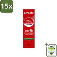 Colgate 15 x – Max White Expert Purifying Power – Tandpasta – 75 ml - Grootverpakking - Vaatwasstrips - Tandpasta - Witte Tanden - Glimlach Verhelderen - Waterstofperoxide - Koffie En Thee Vlekken