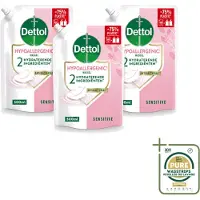 Dettol 3 x - Handzeep Navulling - Hypoallergenic - Sensitive - 500 ml - Handzeep Navulling - Hypoallergenisch Handzeep - Gevoelige Huid - Antibacterieel Handzeep - Duurzaam Handzeep