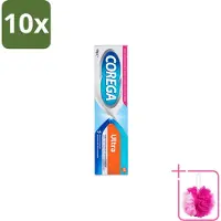 Corega 10 x Ultra Kleefcrème - Krachtig Houvast & Bescherming - Met Verfrissende Mintsmaak - 40g - Bulkverpakking - Gebitprothese kleefcrème - Douchemop - Houvast gebitsprothese