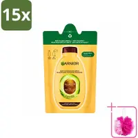 Garnier 15 x - Loving Blends - Shampoo Refill - Avocado Olie & Shea Boter - Zeer Droog, Golvend of Krullend Haar - 250 ml - Bulkverpakking - Shampoo Refill - Douchemop - Avocado Olie