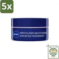 Nivea 5 x - Nachtcrème - Essentials +24U Voedend - Voor gevoelige & droge huid - Met Sheaboter & Amandelolie - 50 ml - Wasstrips - Nachtcrème - Voedende Crème - Gevoelige Huid - Droge Huid - Sheaboter