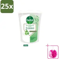 Dettol 25 x - Wasgel Navulling - Hydrate - Aloë Vera & Bamboe - 250 ml - Bulkverpakking - Handwasgel - Douchemop - Zeepdispensers
