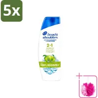 Head & shoulders 5 x - Shampoo - 2-in-1 - Apple Fresh - 100% Roosvrij - 300 ml - Bulkverpakking - Anti-roos shampoo - Douchemop - Hoofdproblemen