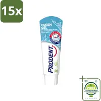 Prodent 15 x – Tandpasta – Fresh Gel – 75 ml - Grootverpakking - Vaatwasstrips - Frisse Mond - Anti-cariës - Tandplak - Tanderosie - Glazuur Bescherming