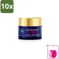 Nivea 10 x - Nachtcrème - CELLular LUMINOUS630 Tegen Vlekken - Egaliserend - Tegen pigmentvlekken - Met Hyaluronzuur - 50 ml - Bulkverpakking - Anti-spot crème - Douchemop - Pigmentvlekken