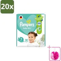 Pampers 20 x – Luiers – Active Baby Dry Maat 7 – 30 Luiers - Bulkverpakking - Luiers voor baby - Douchemop - Droge luiers