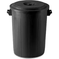 ICS Buitenprullenbak - 70 liter - Afvalbak buiten - Afvalton met deksel - Vuilnisbak - Afvalemmer - Zwart