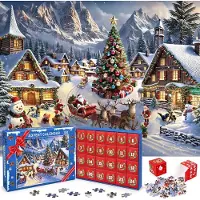 OCreon 2026, puzzel 1008 stukjes, kerstkalender, adventskalender rekening op de achterkant 24 dagen