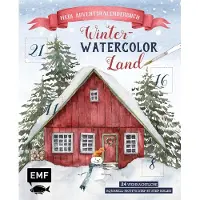 OCreon Adventskalenderboek: Winterlandschap in aquarel: 24 kerstmotieven om stap voor stap te schilderen - Met pagina's die je kunt losmaken