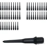 Kwmobile 50x dart points van kunststof - Set van 50 dartpunten 2BA - 22mm lengte - Voor elektronisch dartboard - In zwart