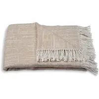 Atmooz Plaid Misty – 150x200cm – Naturel – Katoenmix – Met Franjes