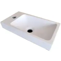 Saniclass Chaci Meubelfontein - 40x22cm - mineraal marmer - glans wit SW1411210