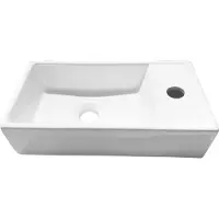 Adema Pulse Flow Fontein - 41x22x10cm - keramiek - kraangat rechts - glans wit 124_R