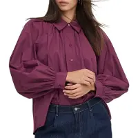 ONLY - ONLRIVER LS SHIRT OX WVN Dames Blouse