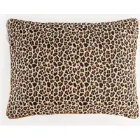 Sissy-Boy Bruin jacquard kussen met leopard print