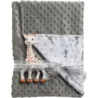 Vulli Couverture Sophie la Girafe Girafe : blanche et marron / plaid : gris