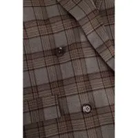 Alix The Label Dames Blazers Ladies Woven Cropped Check Blazer - Bruin - Maat M